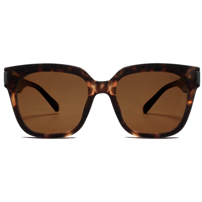 SOJOS Polarized Sunglasses for Women Men Trendy Square Glasses SJ2149,Dark Brown Tortoise/Brown - Image 2