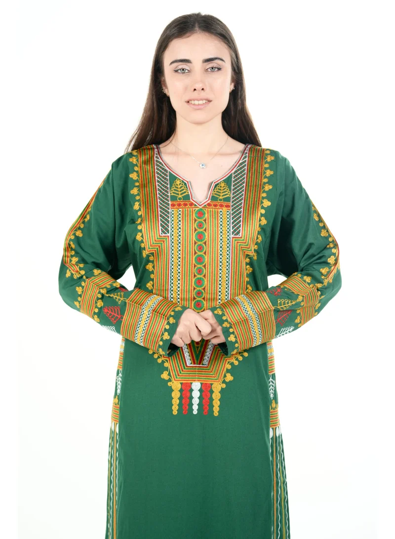 AL BENT AL SHARQIEH printed round neck jalabiya dress