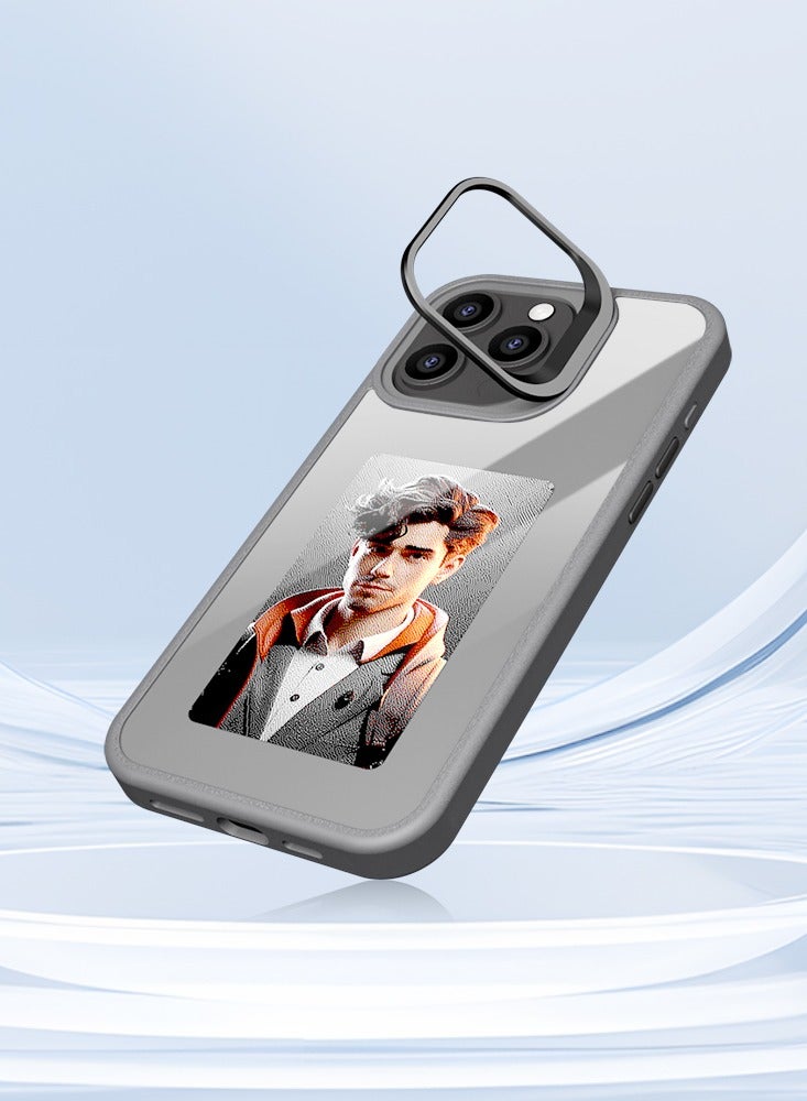 Smart Ink Phone Case,DIY Ink Screen,Compatible with IPhone16Pro,grey - Image 2