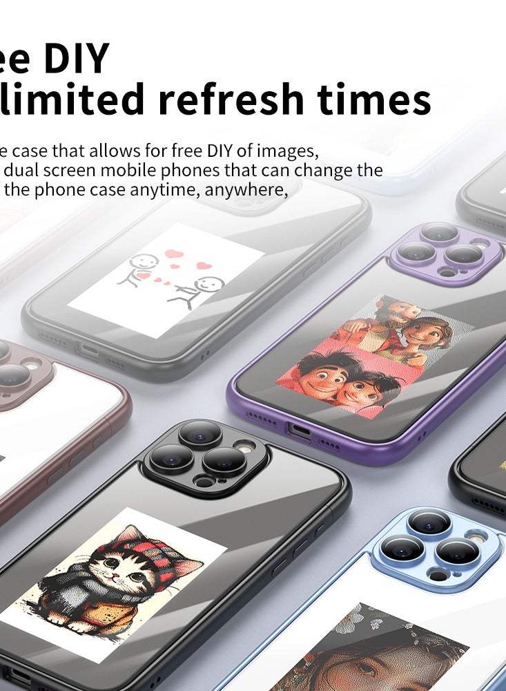 Smart Ink Phone Case,DIY Ink Screen,Compatible with IPhone16Pro,grey - Image 3