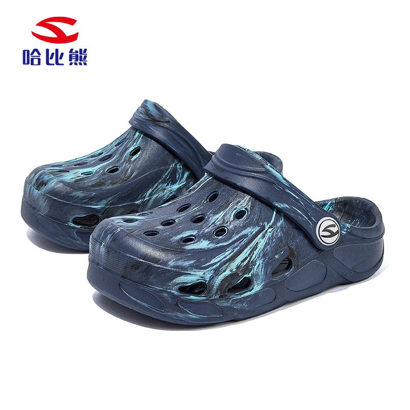 Hobbie Bear Boys Cave Shoes Sandals Summer Girls Baotou Tie Dye Mixed Color Beach Shoes Sandals - Image 1