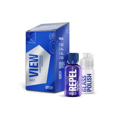 GYEON View EVO- Ceramic Coating for Windshield and Glass - Increased Protection and Visibility - Extremely Hydrophobic - Self Cleaning Treatment Repels Water - Auto Glass Rain Repellant - Image 1