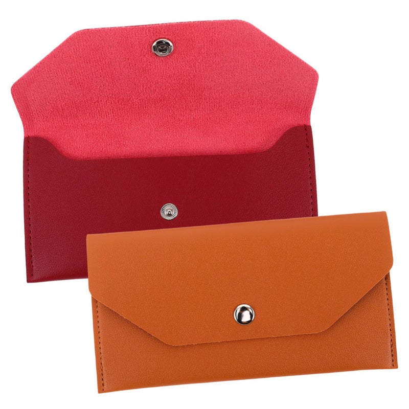 Leather Card Holder Wallet Pu Cash Envelope Travel Budget Binder 2pcs - Image 2