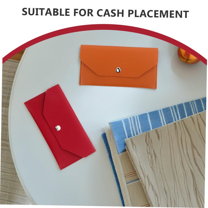 Leather Card Holder Wallet Pu Cash Envelope Travel Budget Binder 2pcs - Image 4
