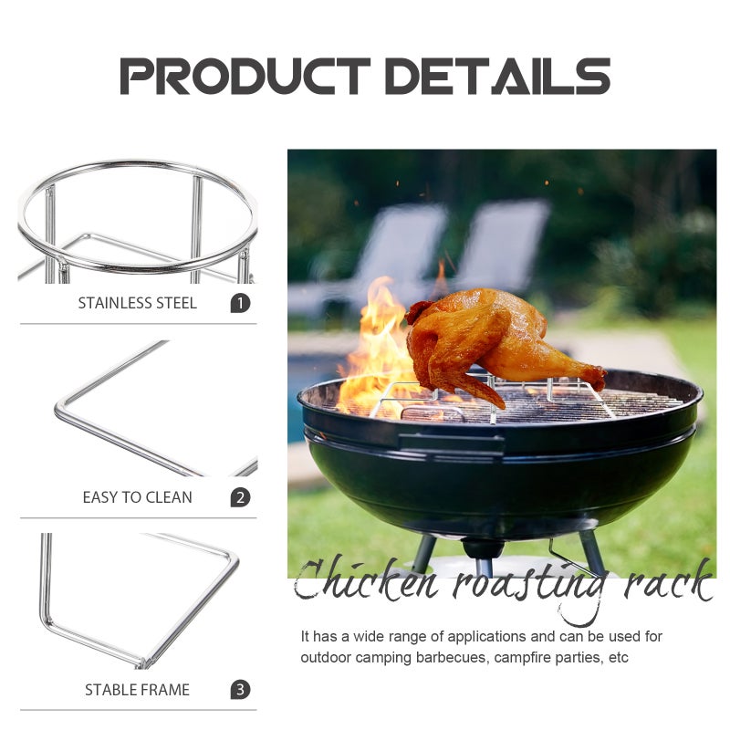 Portable Grill Rack for Chicken Roasting, Stable Frame Ensures Even Cooking - Image 5