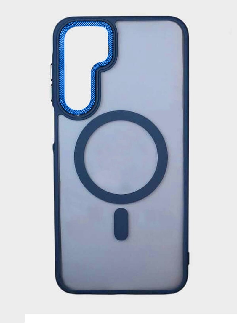 Wtech Samsung Galaxy S25 Plus / S25+ 2025 Hard Silicone Hybrid Translucent Slim Stylish Magnetic Magsafe Case Cover - Navy Blue