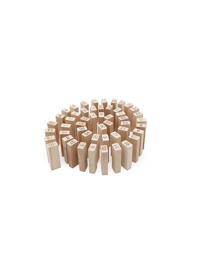 Game Building An Assembly Building Of Wooden Blocks Balance Tower Toy And Falling Challenge Educational Toys Made Of Classic And High-Quality Numbered Wood Wooden Building Tower Set Of 54 Pieces  - Image 3