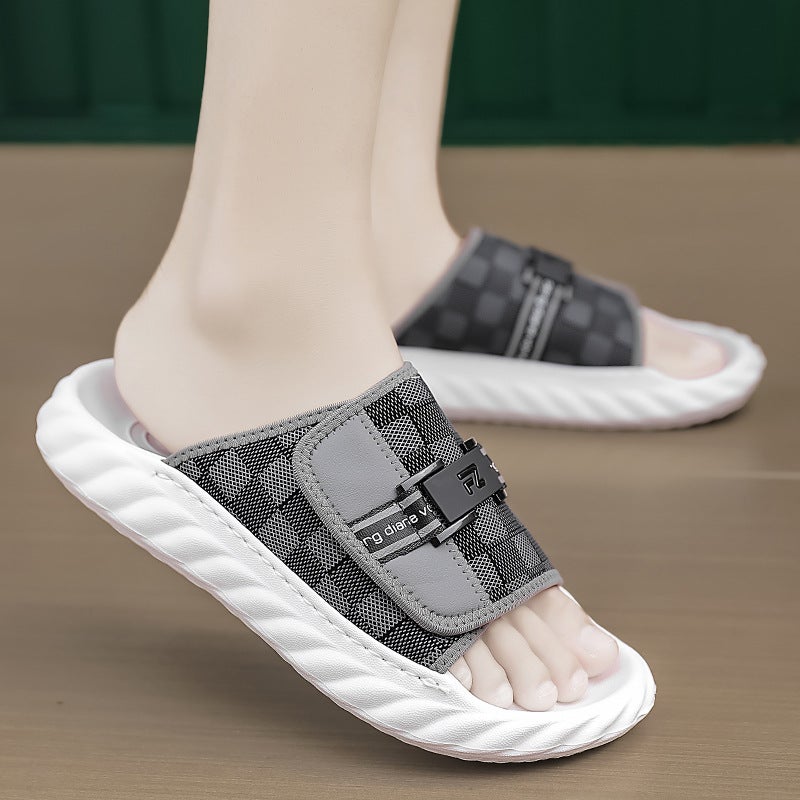 2024 Sandals Men'S Plaid Beach Shoes Sandals Outdoor Casual Trendy Versatile Slippers Vietnam Men'S Shoes - Image 4