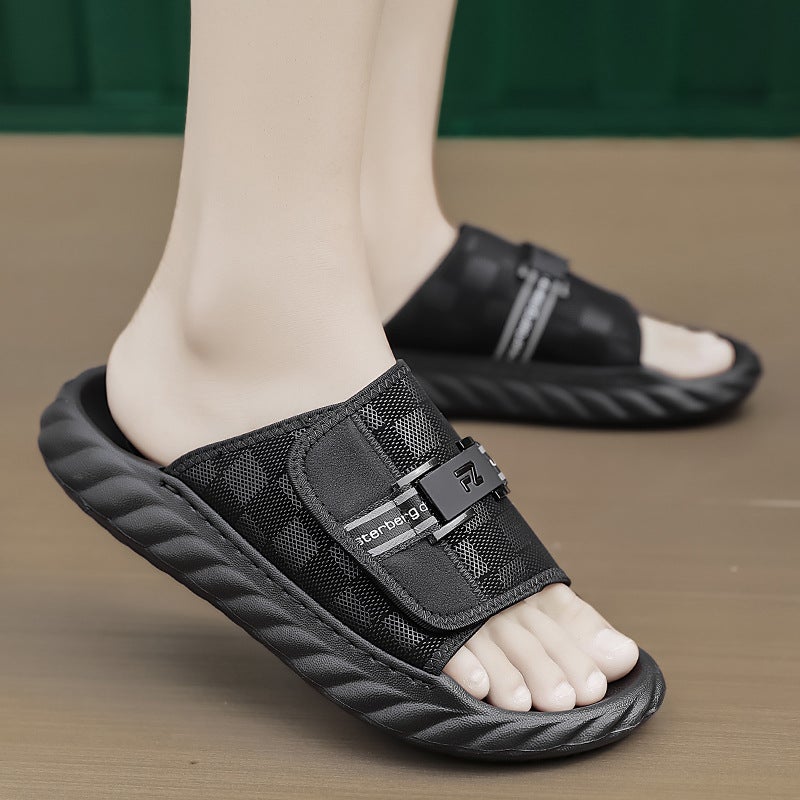 2024 Sandals Men'S Plaid Beach Shoes Sandals Outdoor Casual Trendy Versatile Slippers Vietnam Men'S Shoes - Image 2