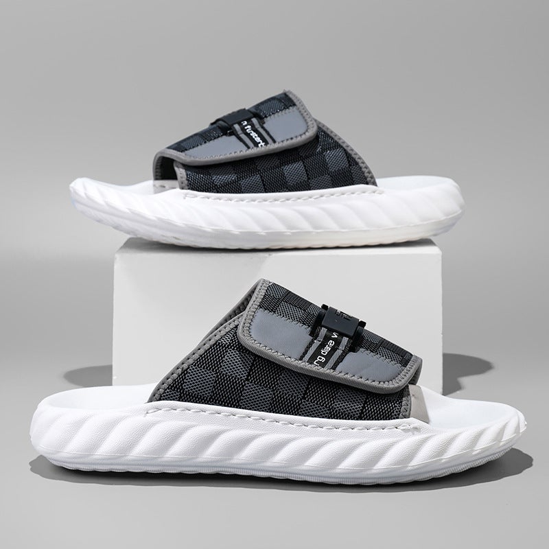 2024 Sandals Men'S Plaid Beach Shoes Sandals Outdoor Casual Trendy Versatile Slippers Vietnam Men'S Shoes - Image 5