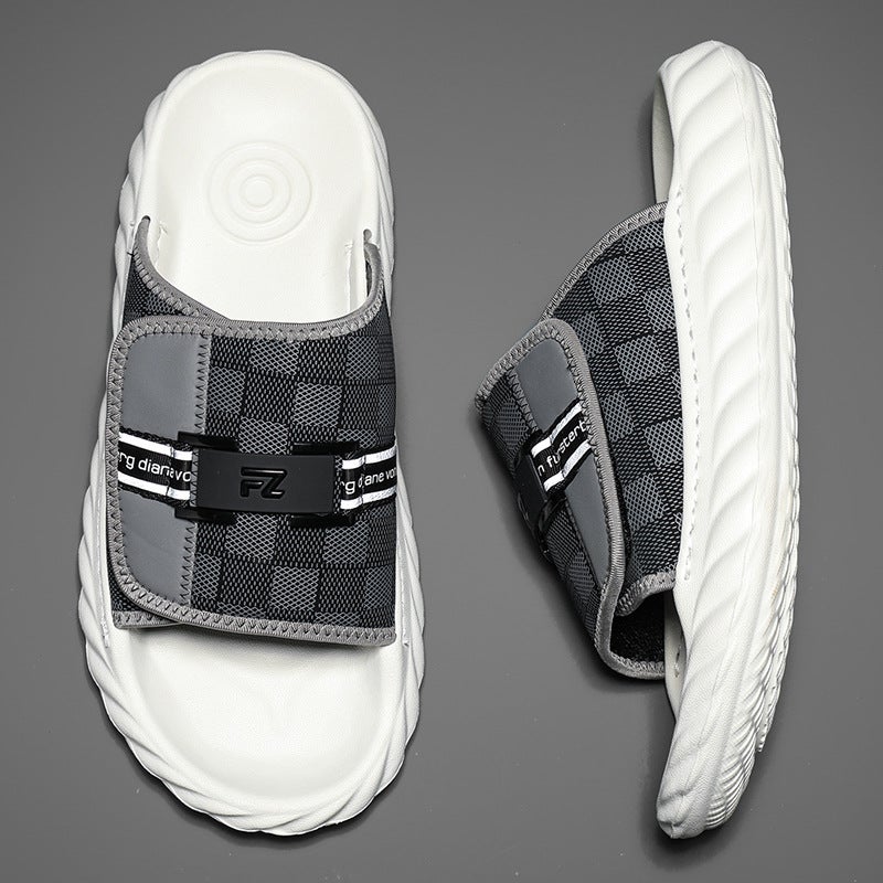 2024 Sandals Men'S Plaid Beach Shoes Sandals Outdoor Casual Trendy Versatile Slippers Vietnam Men'S Shoes - Image 1