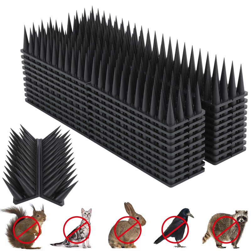 Quunoot Bird Spikes, 20 Packs Bird Deterrent, Raccoon for Outdoor Repelling Reptiles, Squirrel Spikes for Fences and Roofs to Keep Birds Awayï¼ˆ18.7Feetï¼‰ - Image 1