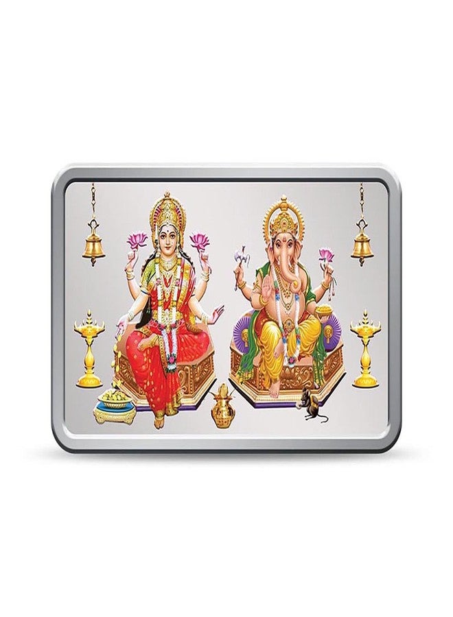 Kundan 10 gm (999.9) Lakshmi Ganesh Silver Colour Bar - Image 1