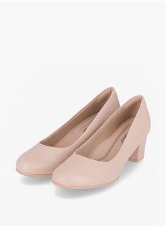 Piccadilly Women Round Toe Slip-On Pumps with Block Heels  - Image 1