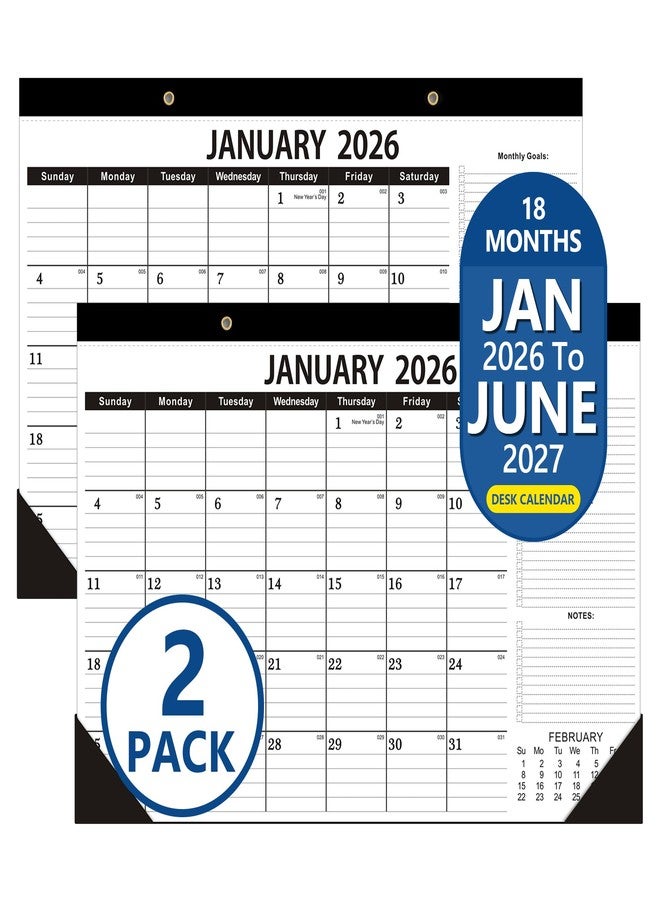 OLUPAND Desk Calendar 2026,January 2026 to June 2027,2026 Desk Calendar- 12x17",Calendar 2026-2027 as Office Calendar,Teacher 2026 Calendar (2 PACK) - Image 1