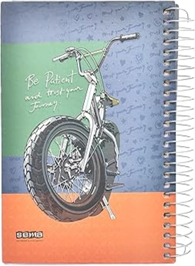 Sema High Quality Spiral Lined NoteBook With Hard Cover 16 * 23cm, 240 Sheets For Office And Students - Multi Color