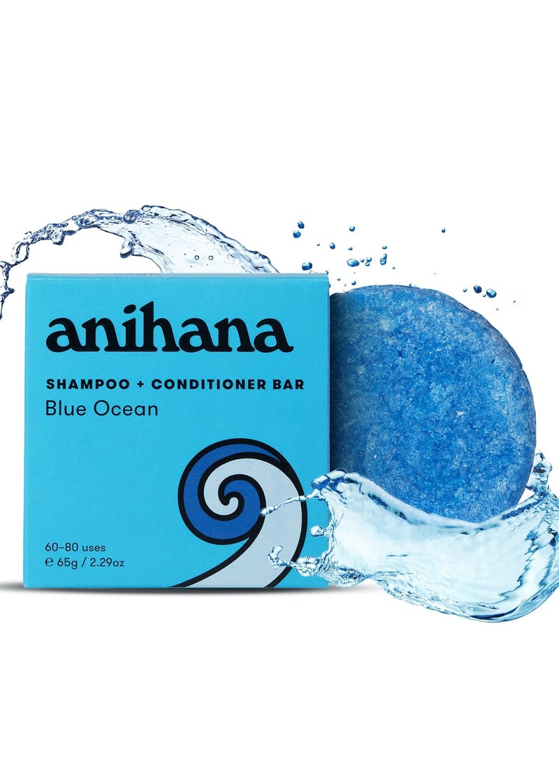 ANIHANA - ANIHANA Shampoo and Conditioner Bar for Regular Normal Hair Clean Purifying Natural Healthy Look and Shine Paraben Free Blue Ocean 229 oz - Image 1