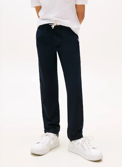 TOMMY HILFIGER Relaxed Pull On Stretch Poplin Trousers
