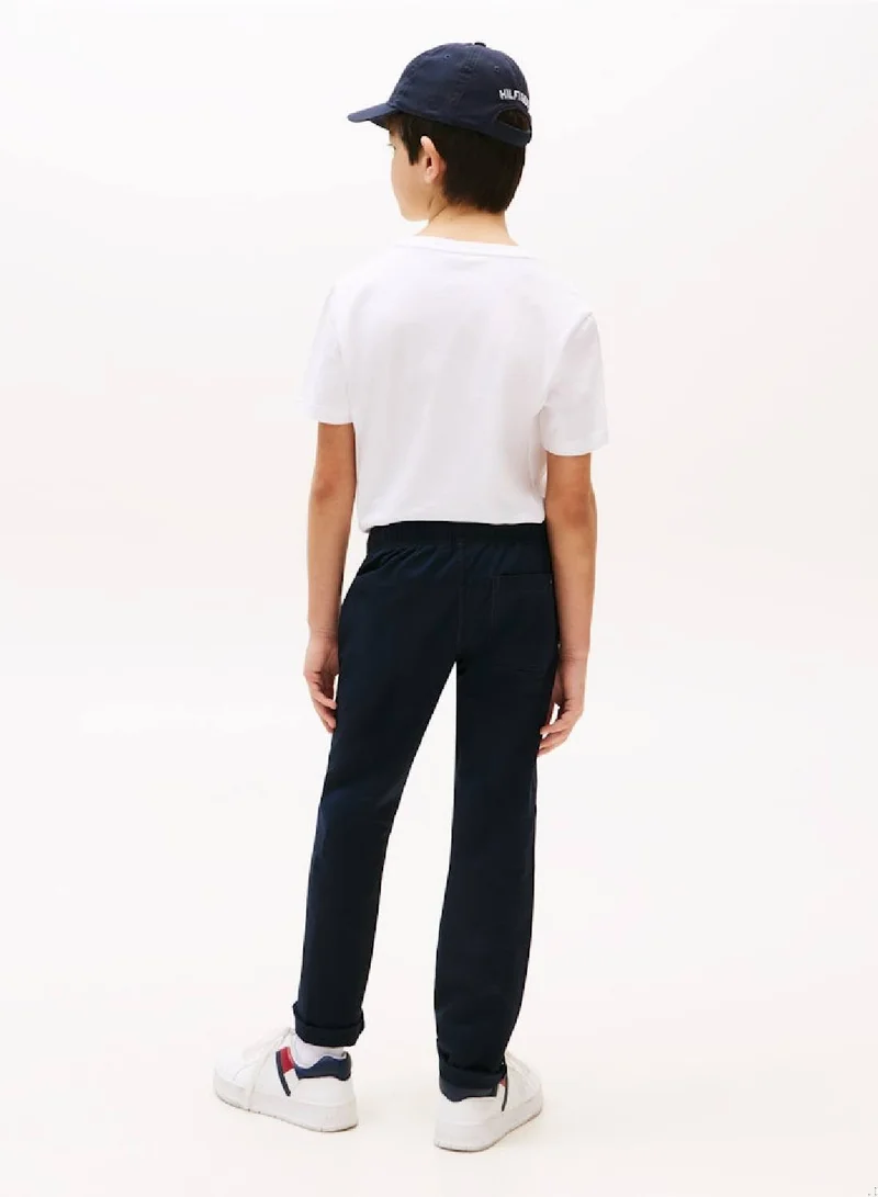 TOMMY HILFIGER Relaxed Pull On Stretch Poplin Trousers