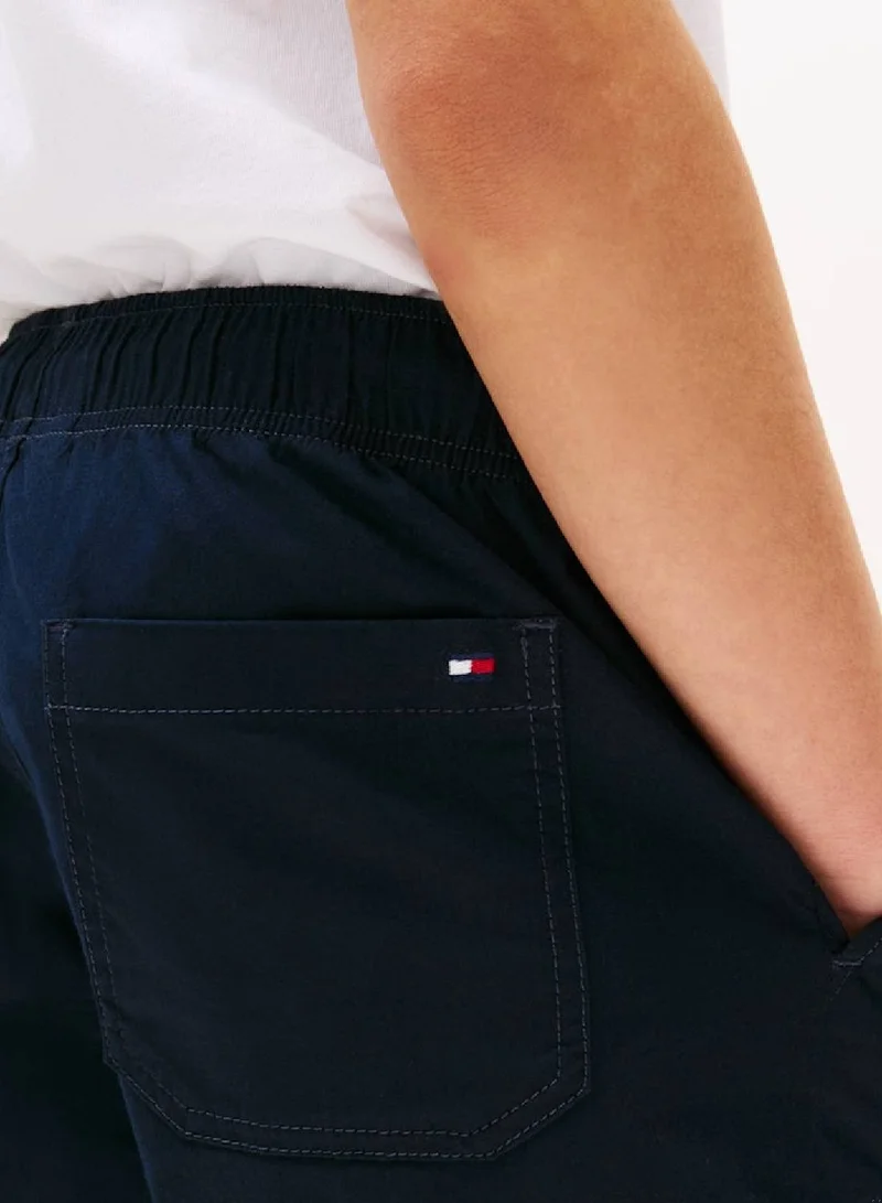 TOMMY HILFIGER Relaxed Pull On Stretch Poplin Trousers