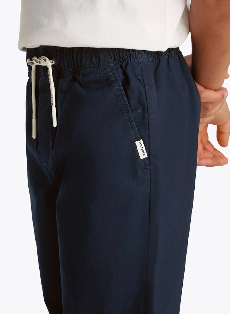 TOMMY HILFIGER Relaxed Pull On Stretch Poplin Trousers