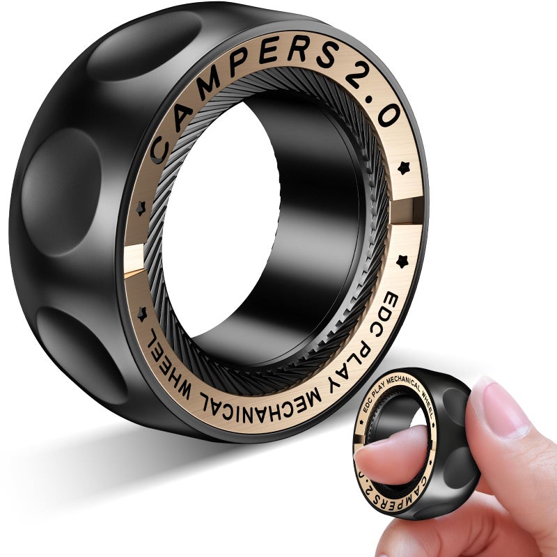 INNÃ”PLUS Upgrade Fidget Spinner for Stress Relief,Magnetic Fidget Spinner Rings with Relax Sounds,Stainless Steel Ring Toy Stress Anxiety EDC Relief Slider Tool, Gifts for Adults - Image 1