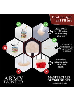 The Army Painter Masterclass: Drybrush Set Hobby Detail Paint Brush Set Acrylic Paint Brushes In 3 Sizes For Advanced & Professional Art For Tabletop & Wargames Miniature Watercolor Oil Painting  - Image 5