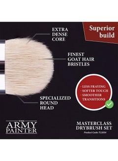The Army Painter Masterclass: Drybrush Set Hobby Detail Paint Brush Set Acrylic Paint Brushes In 3 Sizes For Advanced & Professional Art For Tabletop & Wargames Miniature Watercolor Oil Painting  - Image 3