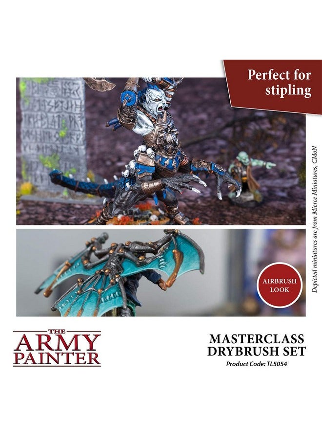 The Army Painter Masterclass: Drybrush Set Hobby Detail Paint Brush Set Acrylic Paint Brushes In 3 Sizes For Advanced & Professional Art For Tabletop & Wargames Miniature Watercolor Oil Painting  - Image 4