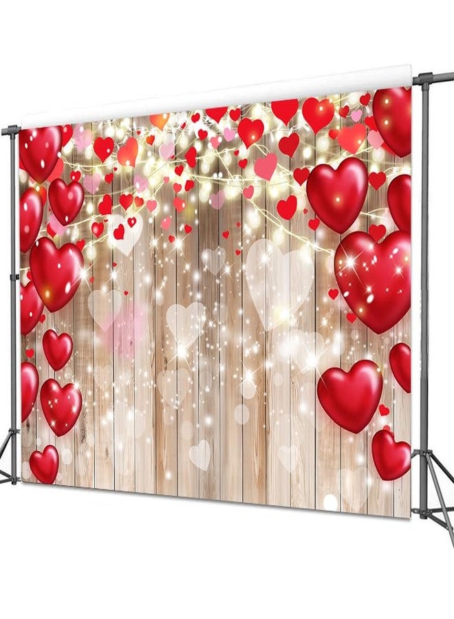 Dudaacvt 8X6ft Valentine's Day Backdrop Rustic Wood Red Love Heart Background for Valentine's Day Wedding Bridal Shower Party Decor Banner Portrait Photo Studio Booth Props D685 - Image 5