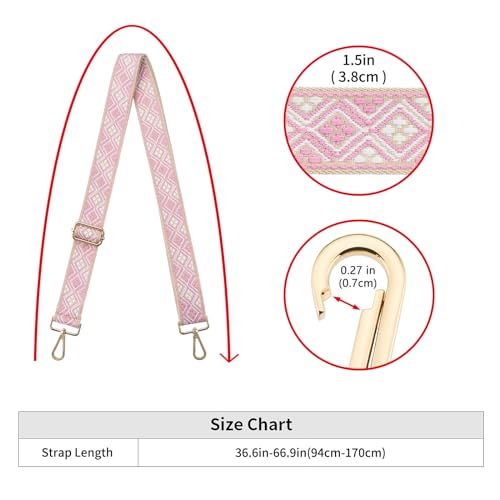 ZOOEASS Wide Shoulder Strap Adjustable Replacement Belt Guitar Style Crossbody Bag Handbag Strap Multicolor Canvas Straps(Wide:1.5in)(Color14) - Image 4