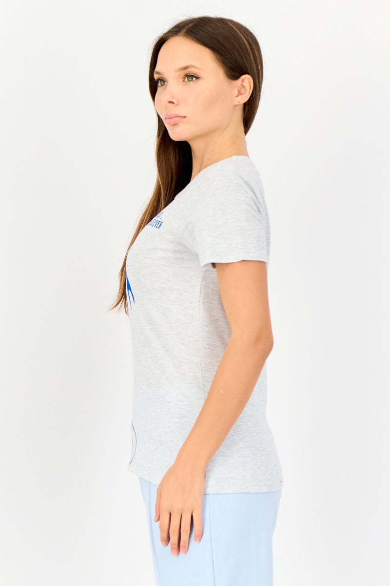 zivame Women Graohic Print Cap Sleeves Pajama Top, Grey - Image 2