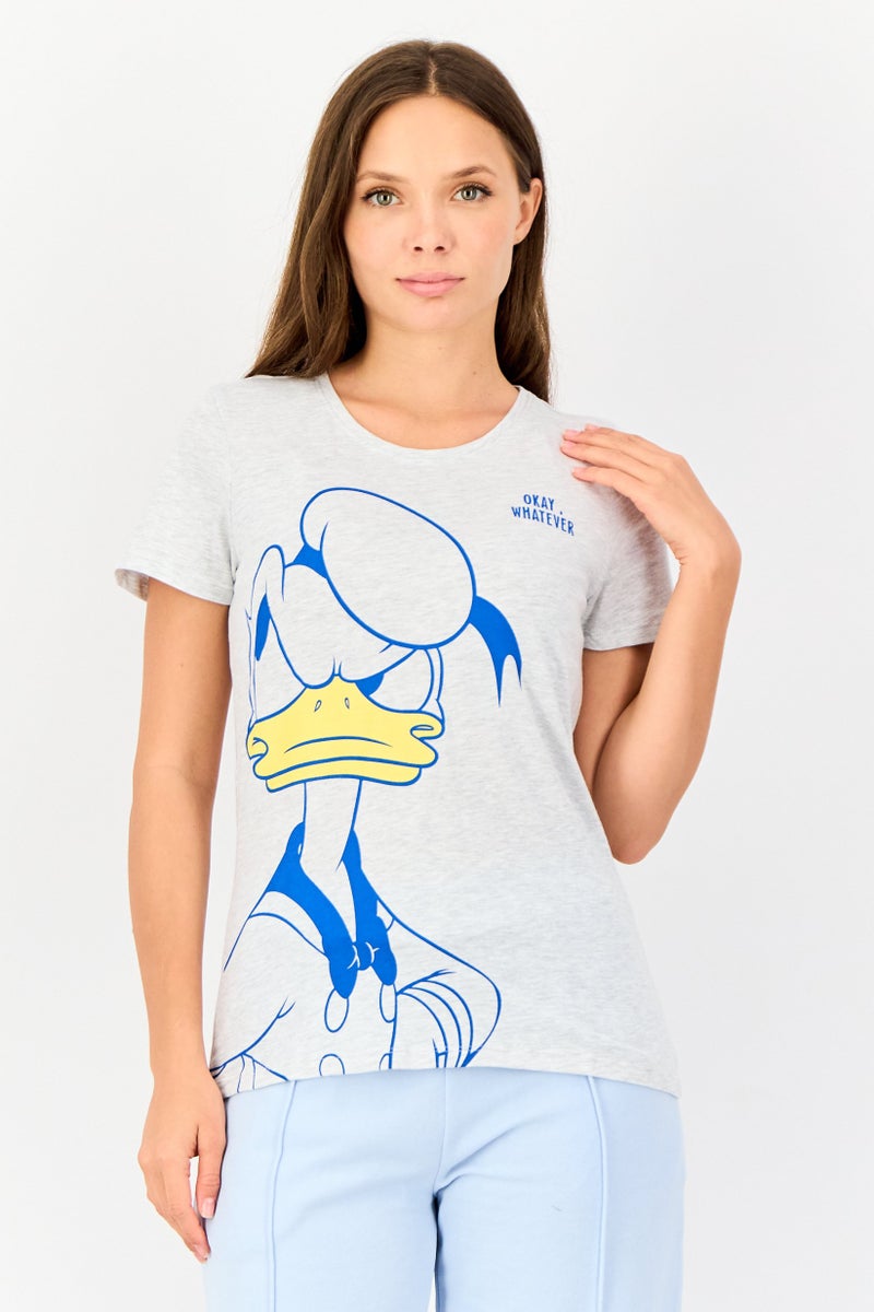 zivame Women Graohic Print Cap Sleeves Pajama Top, Grey - Image 1