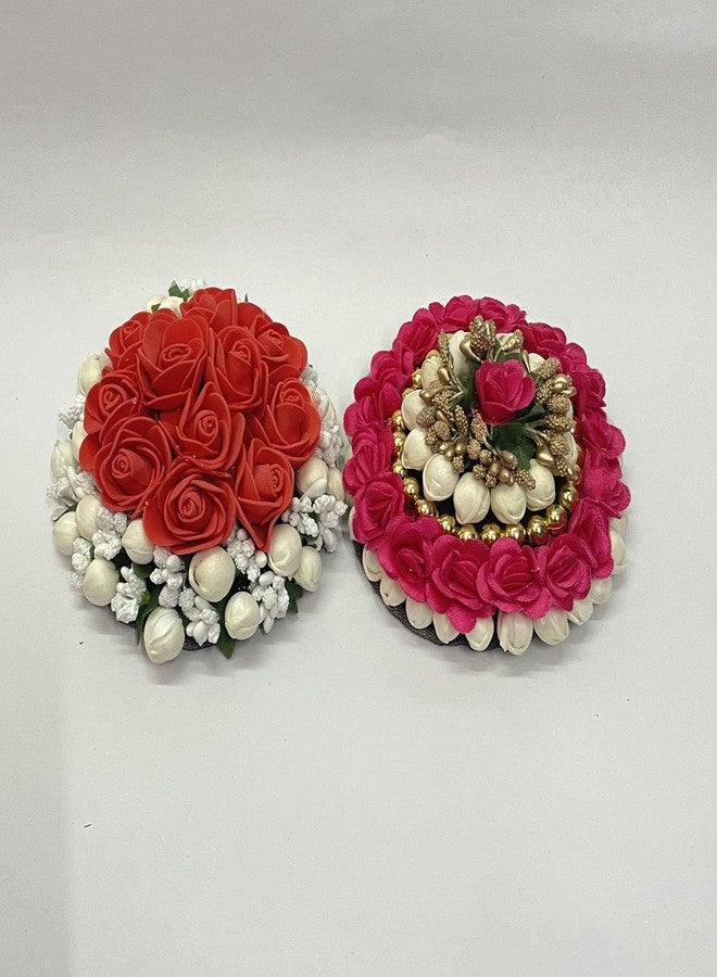 Maahal Bridal Bun Juda Maker Flower Gajra Hair Accessories For Women & Girls Pack of 02 - Image 3