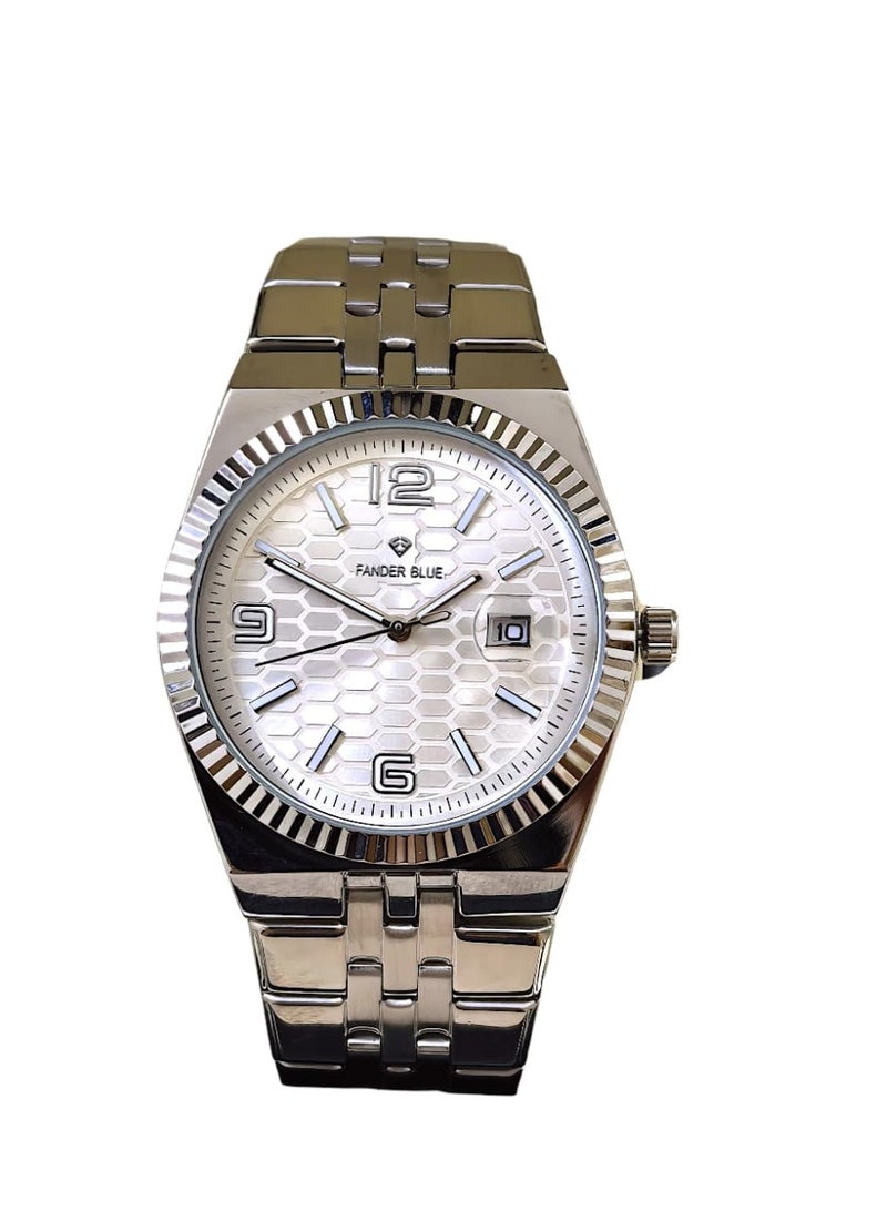 FANDER BLUE Elegant men's watch – luxurious royal design made of stainless steel, classic dial with date display, water resistant. - Image 1