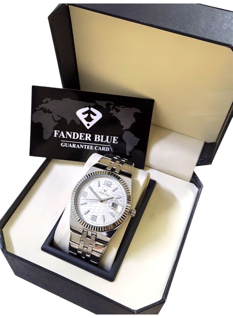 FANDER BLUE Elegant men's watch – luxurious royal design made of stainless steel, classic dial with date display, water resistant. - Image 2