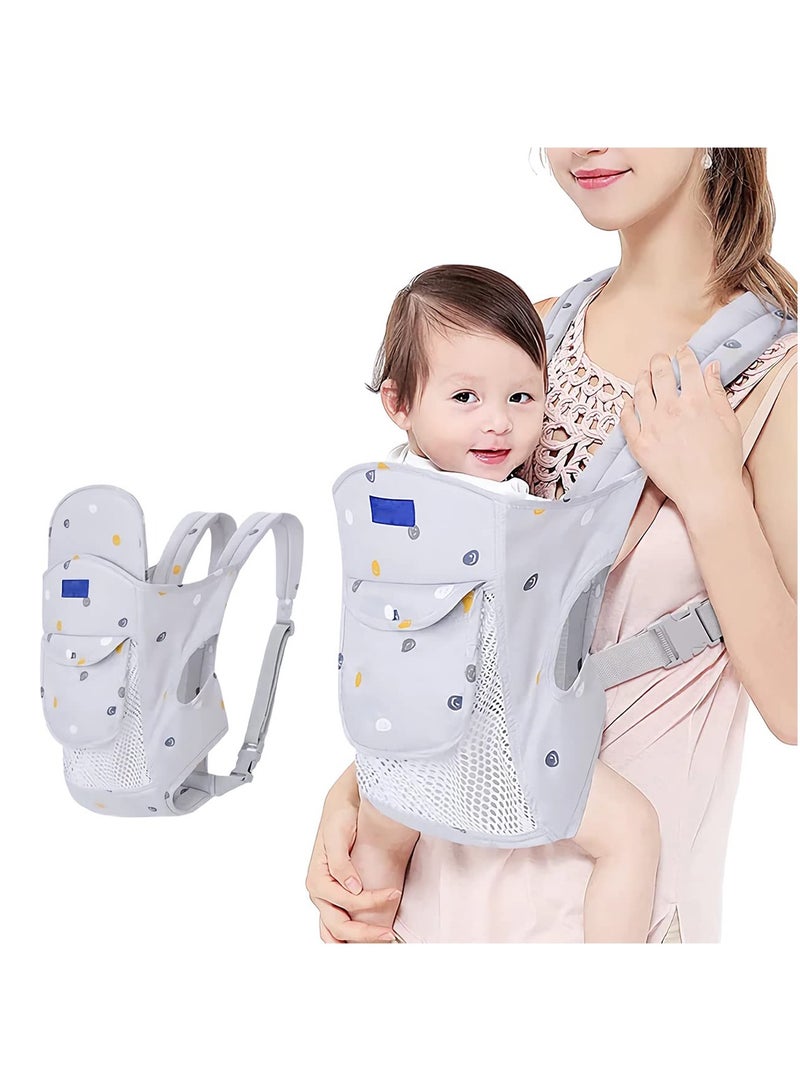 KASTWAVE Baby Carrier, Baby Holder Carrier Ergonomic Infant Carrier Adjustable Baby Carrier, Simple Baby Front and Back Carrier for Infants Toddlers Babies Girl and Boy (Grey), Mother's Good Helper - Image 1
