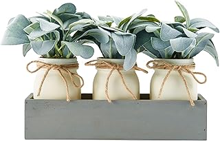 Elements Lambs Ear in Pot for Bathroom Farmhouse Faux Greenery Tabletop Centerpiece Mantel Office Desk Kitchen - Image 1