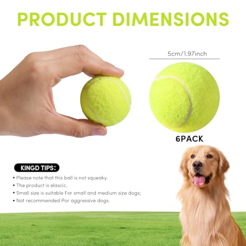 ZIYIZE Mini Tennis Balls, 6 Pack 2 inch Dog Tennis Balls, Easy Catching Pet Playing Ball for 2 inch Dog Ball Launcher - Image 4
