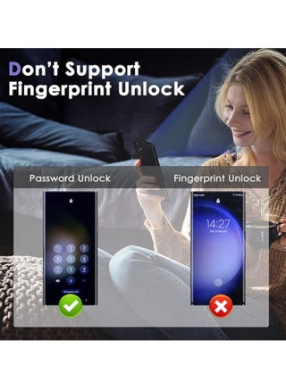 2 Pack Privacy Screen Protector for Samsung Galaxy S24 Ultra,Support Fingerprint Unlock High hardness Tempered Glass Film,Anti-Scratch Case Friendly - view 4