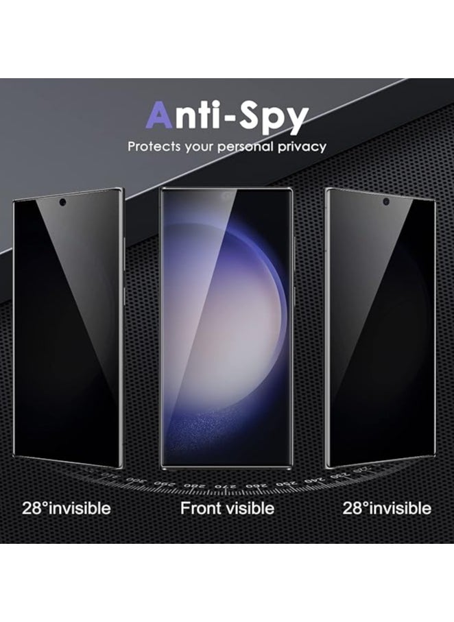 2 Pack Privacy Screen Protector for Samsung Galaxy S24 Ultra,Support Fingerprint Unlock High hardness Tempered Glass Film,Anti-Scratch Case Friendly