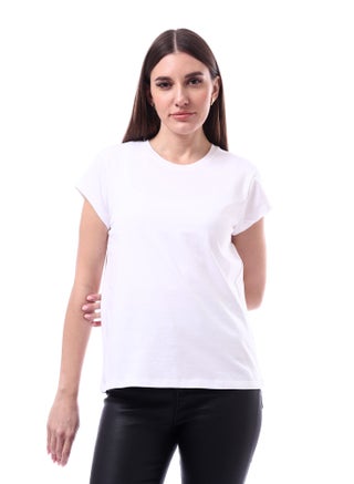 Woman Solid Tee with Half Sleeves _ White - pzsku/Z079099D40658DCCFB386Z/45/_/1740406263/92d02a80-d46c-45f5-b3e7-075191c29a02