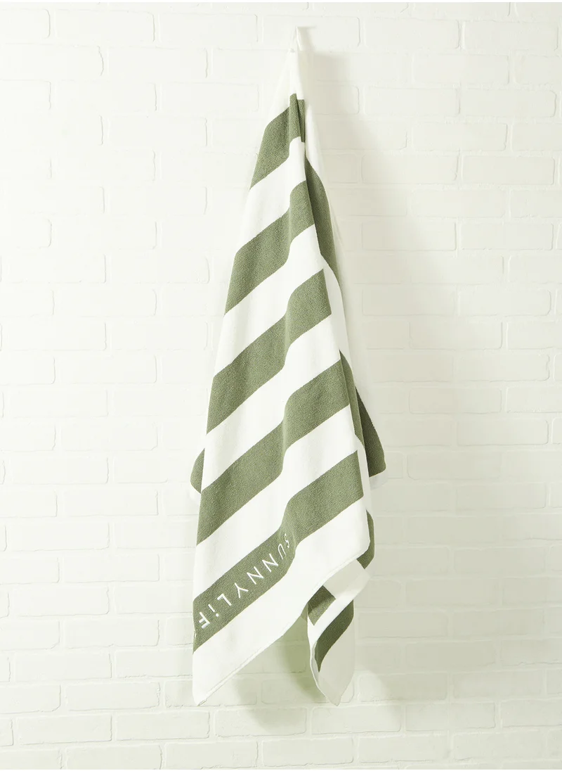 SUNNY LIFE Beach Towel The Vacay Olive Stripe