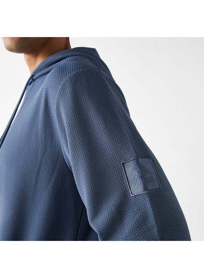 Kappa Kappa Textured Hoodie with Long Sleeves and Kangaroo Pocket  - Image 4