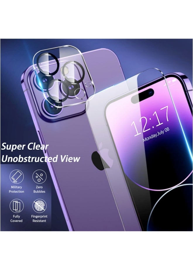 DUSALA 【3+3 Pack】 for iPhone 15 Pro Screen Protector with Camera Lens Protector 9H Tempered Glass Film HD Clear Sensitive Full Coverage Protector for iphone 15 Pro (iphone 15 Pro) - Image 2
