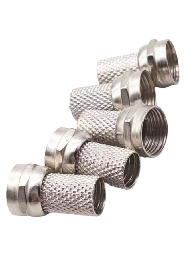 EZYUMM 5-Pack RG6 F-Type Twist-On Coaxial Connector - Image 1