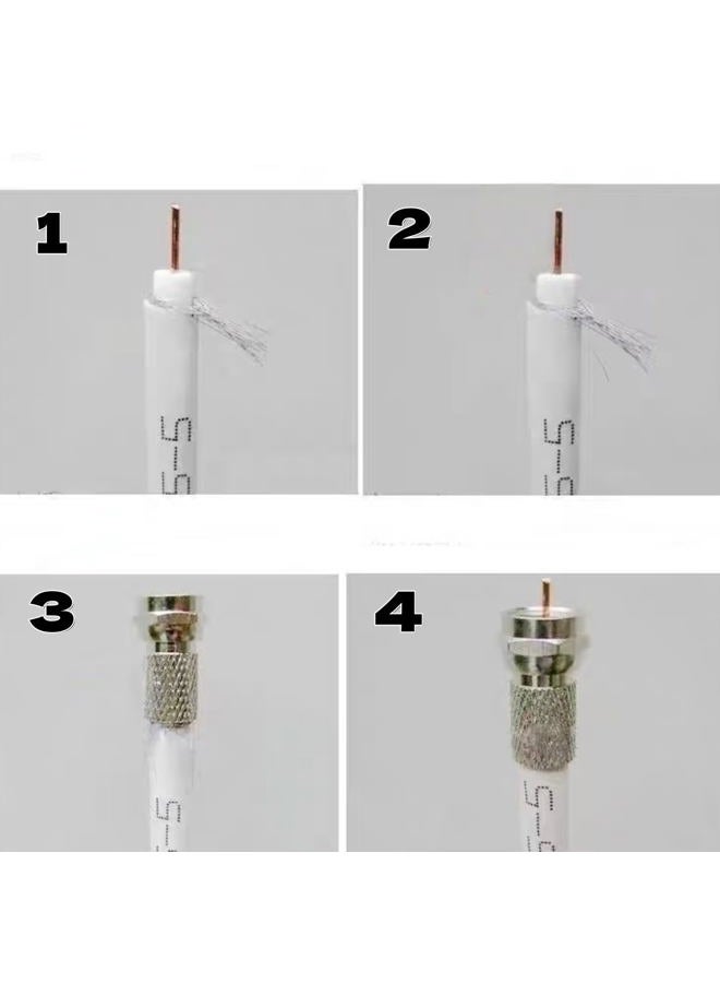 EZYUMM 5-Pack RG6 F-Type Twist-On Coaxial Connector - Image 3