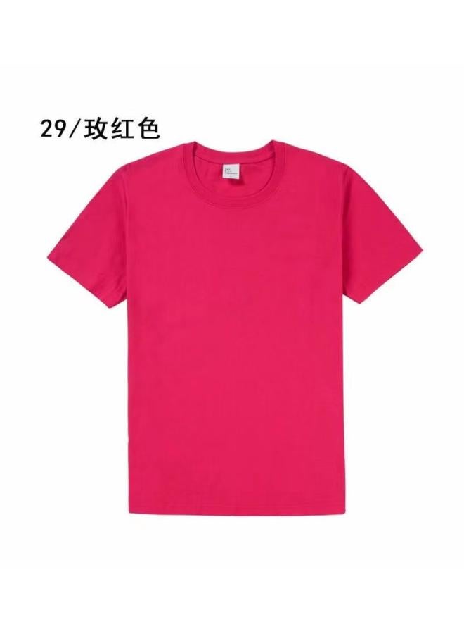 Song Feng Ya Heavy Pure Cotton Solid Color Short Sleeve Plus Size Loose Men's And Women's T-shirt Half Sleeve Round Collar Fashion Pullover Top 