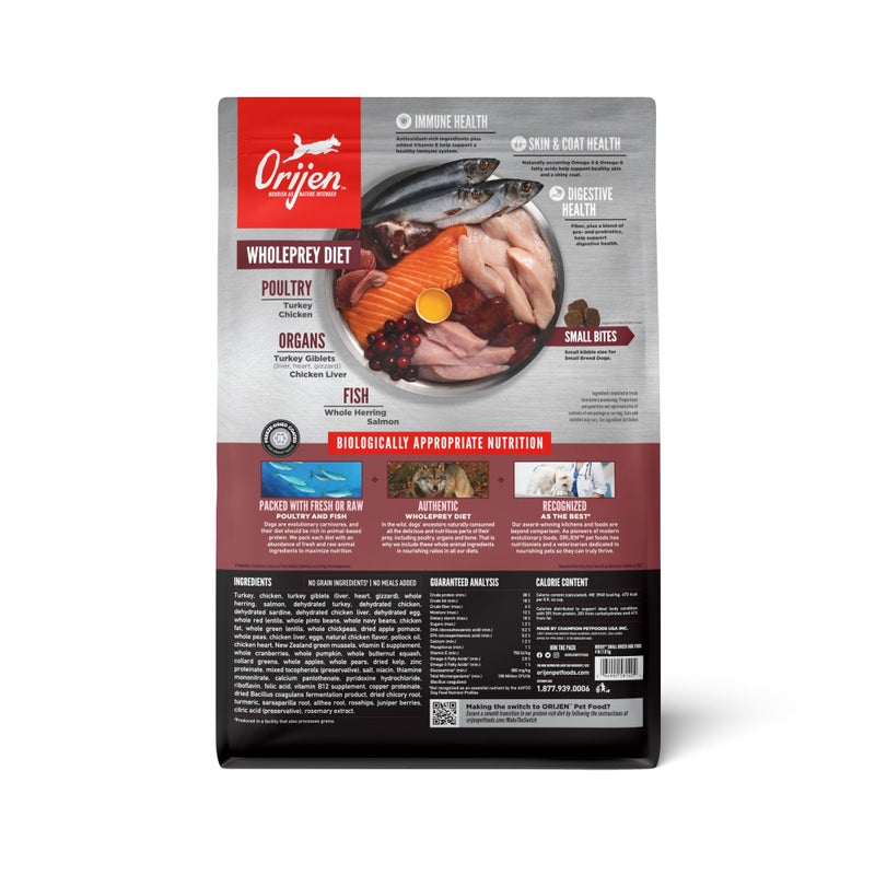 ORIJEN Grain Free High Protein Dry Dog Food Small Breed Recipe 4lb Bag - Image 2