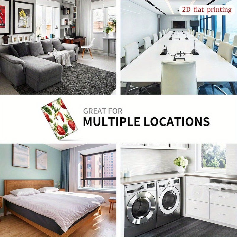 1Pc Double Toggle Watercolor Strawberry Leaf Design Power Socket Cover Wall Plate For Kitchen Home Office Bedroom - Image 5